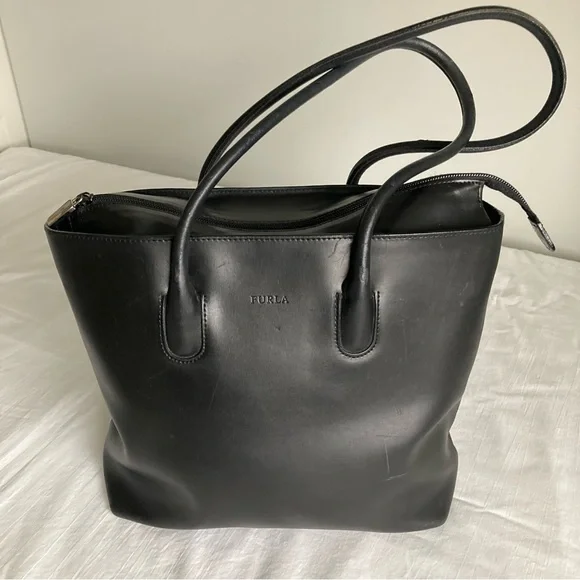 Furla leather tote bag hotsell